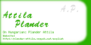 attila plander business card